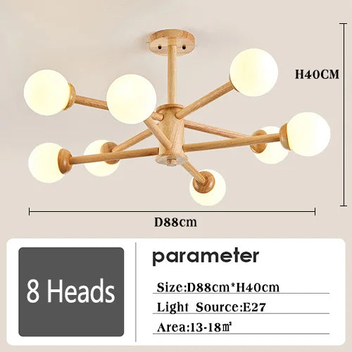 Moderner Glas-Kronleuchter mit Lampenschirm für die Innendekoration - vue 10 sur 10