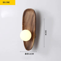 Applique murale LED minimaliste japonaise en bois massif