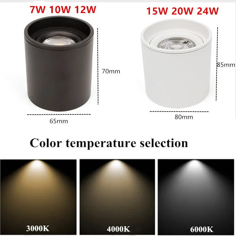 downlights led montés en surface réglables spots nordiques à intensité variable - vue 4 sur 5
