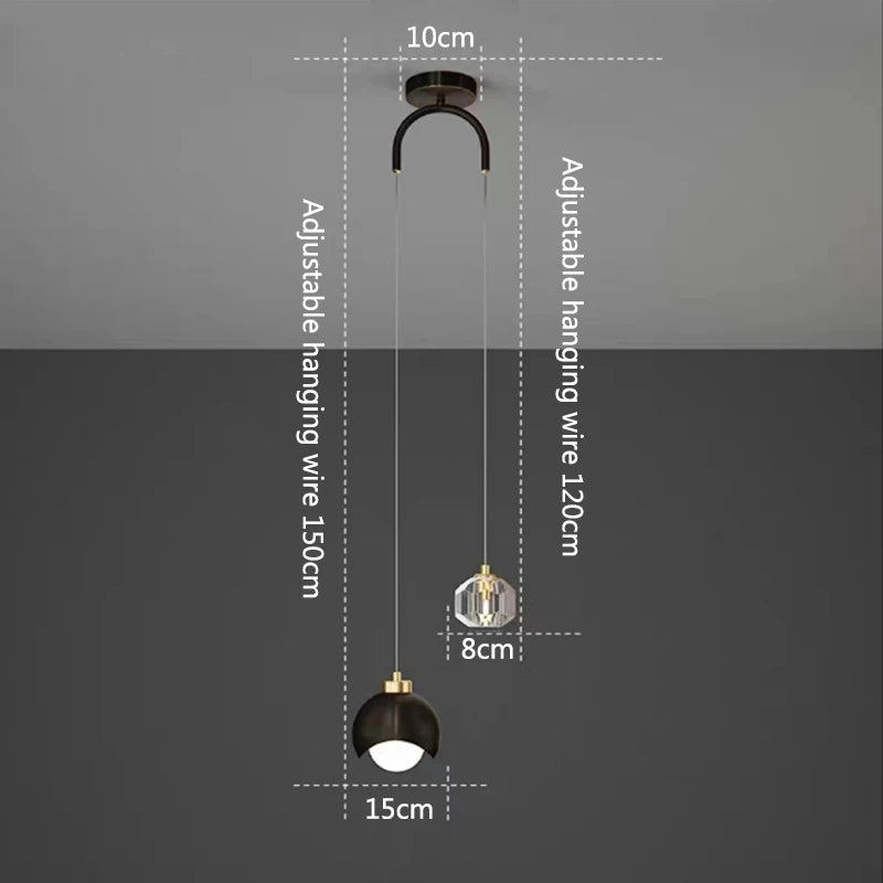 suspension en cristal moderne pour décoration intérieure élégante