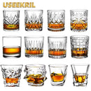 Verres à whisky old fashioned gravure style classique