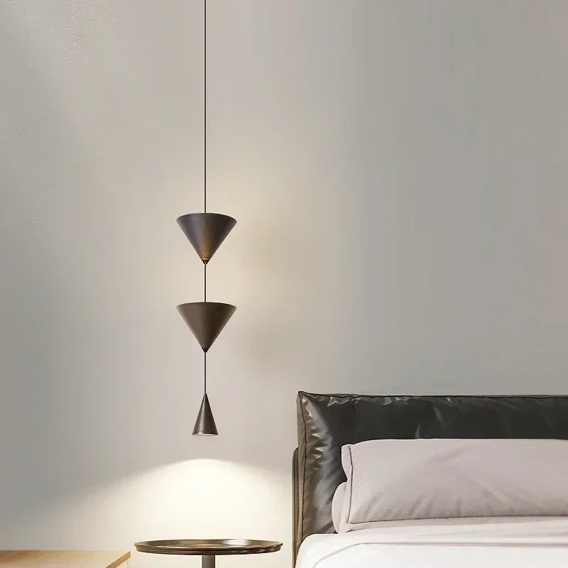 SANDYHA minimaliste noir blanc chevet suspension moderne Restaurant maison Led salon salle à manger Bar comptoir lampe conique
