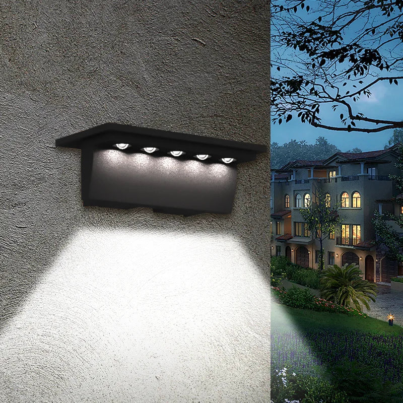 Lot de 2 lampes solaires extérieures 5 led étanche intelligentes