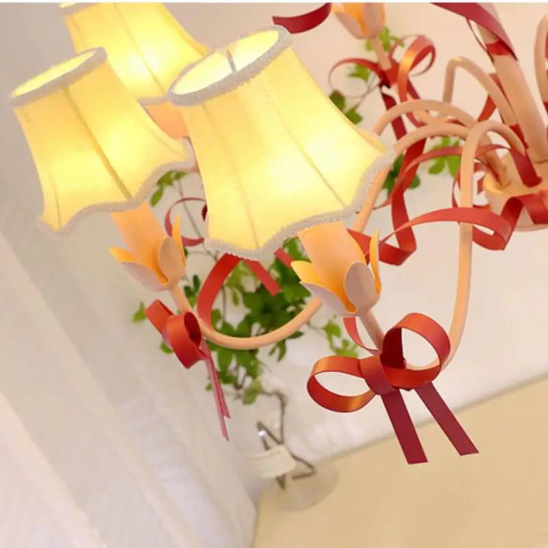 lustre mignon pour enfant style pastoral avec nœud - vue 6 sur 14
