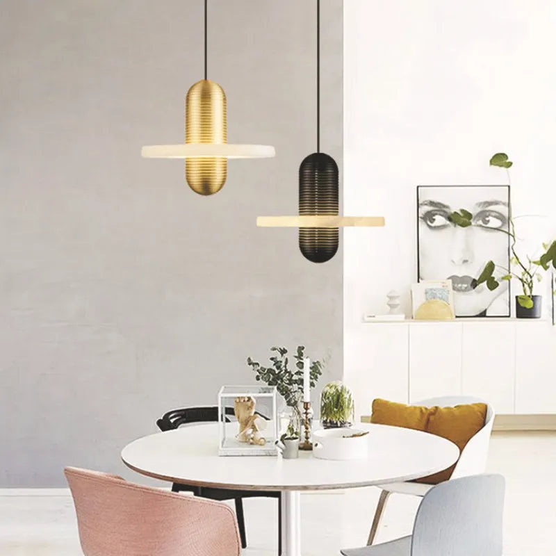 lustre en marbre naturel design nordique pour intérieur élégant - vue 3 sur 14