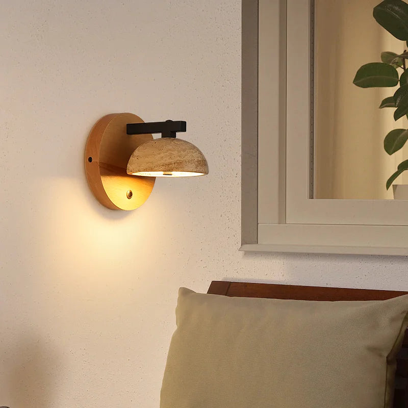 applique murale led morden en pierre naturelle style vintage nordique - vue 3 sur 6
