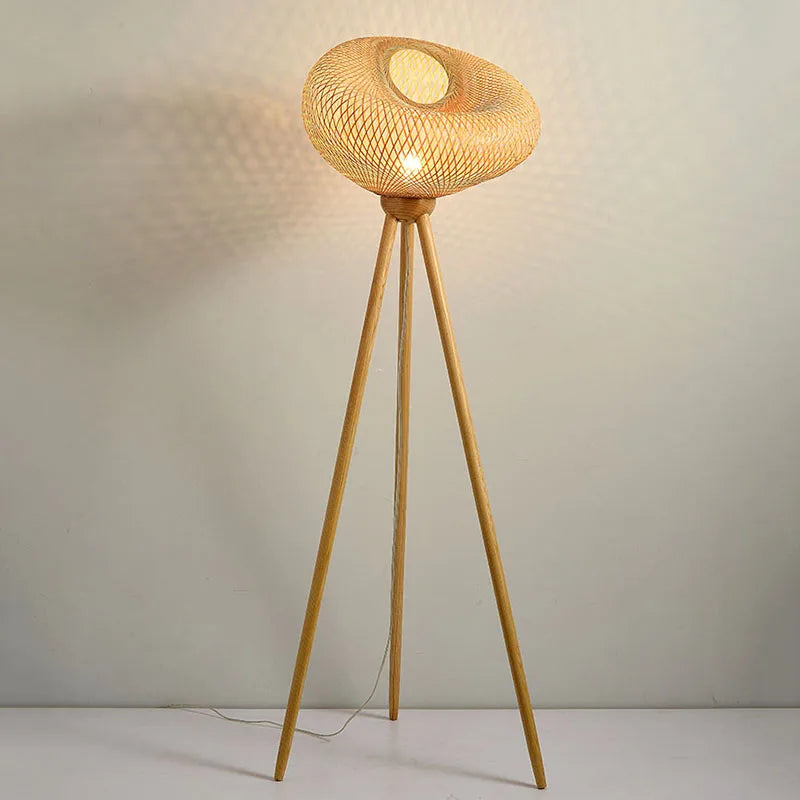 Japanischer Retro-Art Stehleuchte aus Bambus für elegantes Interieur - vue 4 sur 9