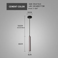 lustre en béton tube ciment design moderne pour intérieur décoratif