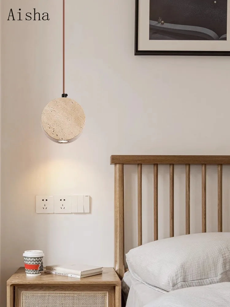 suspension japonaise wabi-sabi en pierre pour décoration intérieure - vue 3 sur 7