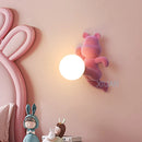 Wandleuchte Bär aus Harz und Glas für Kinder