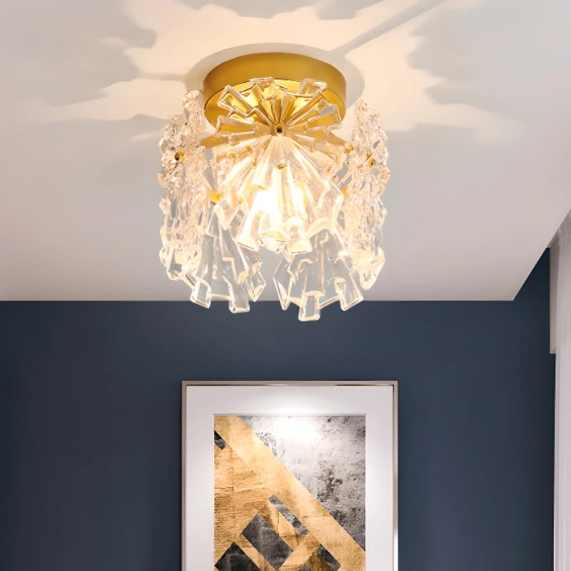 plafonnier en verre flocon de neige design moderne luxe - vue 3 sur 7