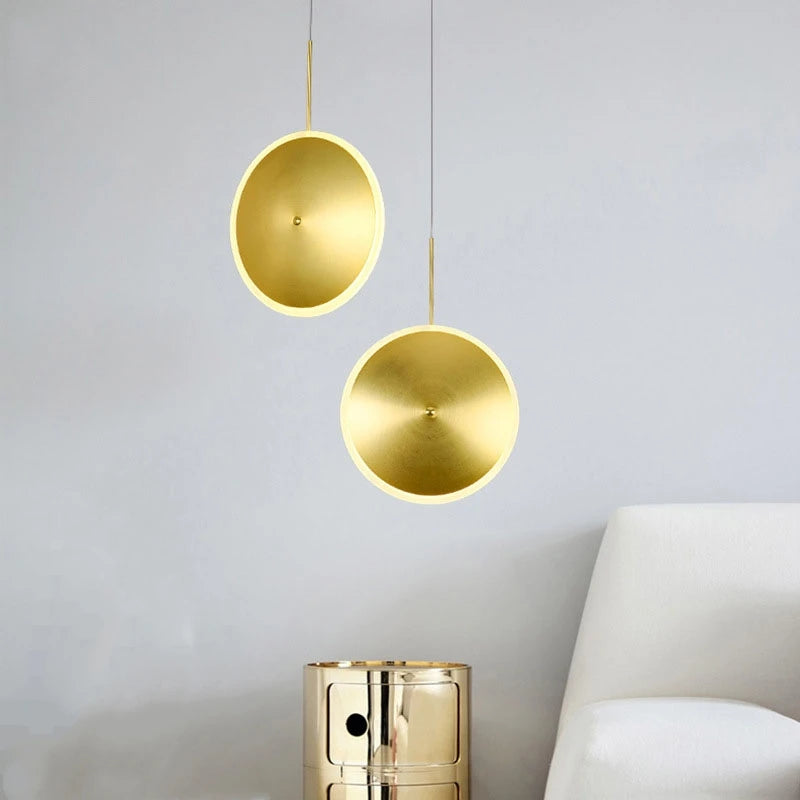 lampe led ronde métal art déco avec fil réglable - vue 5 sur 12