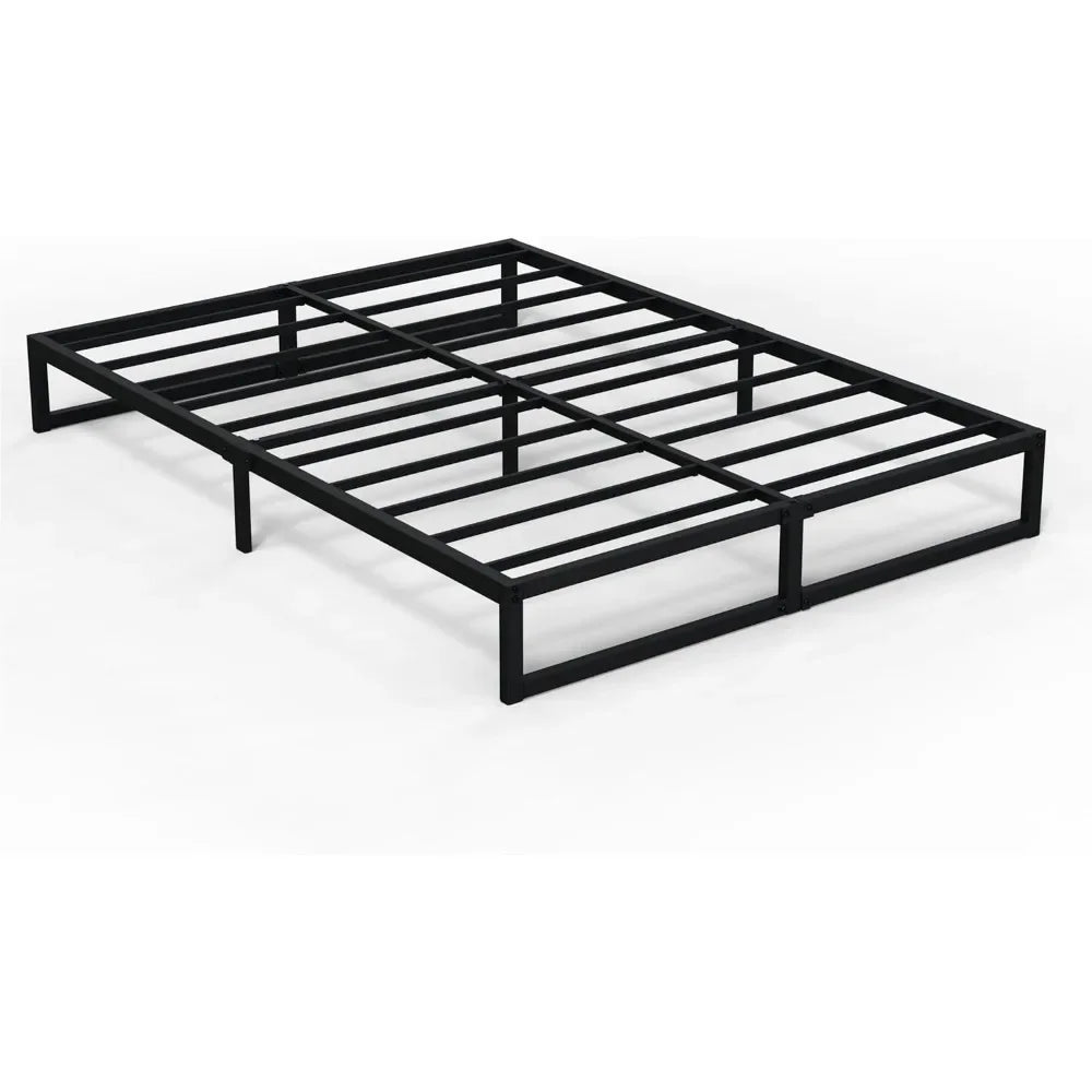 King Size Bed Frame, Metal Platform Mattress Foundation With Steel Slat Support, No Box Spring Needed,8 Inch King Size Bed Frame