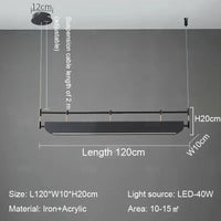 Postmoderne salle à manger LED lustre éclairage Simple noir Bar café bureau longue suspension lampe Restaurant maison déco luminaires