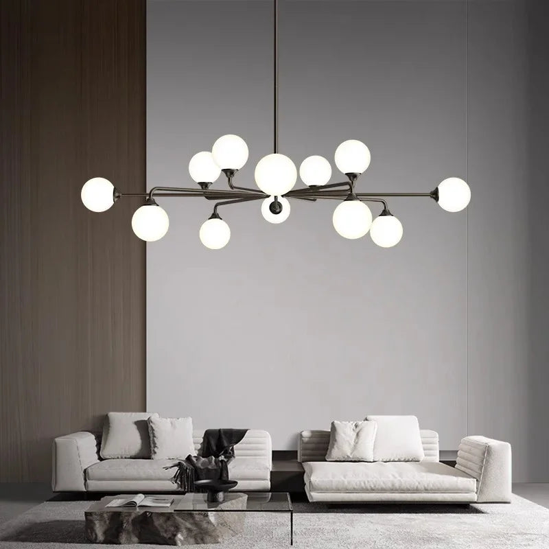 lustre moderne en verre suspendu pour décoration maison - vue 6 sur 8
