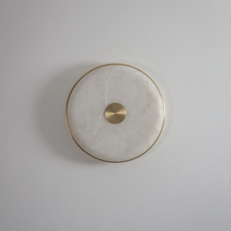 lampe de chevet créative en cuivre et marbre naturel à led - vue 5 sur 9
