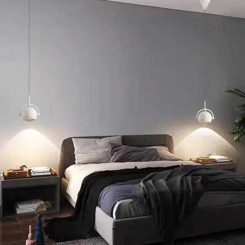 Rotierbare LED-Pendelleuchte mit verstellbarem Metallseil - vue 3 sur 9