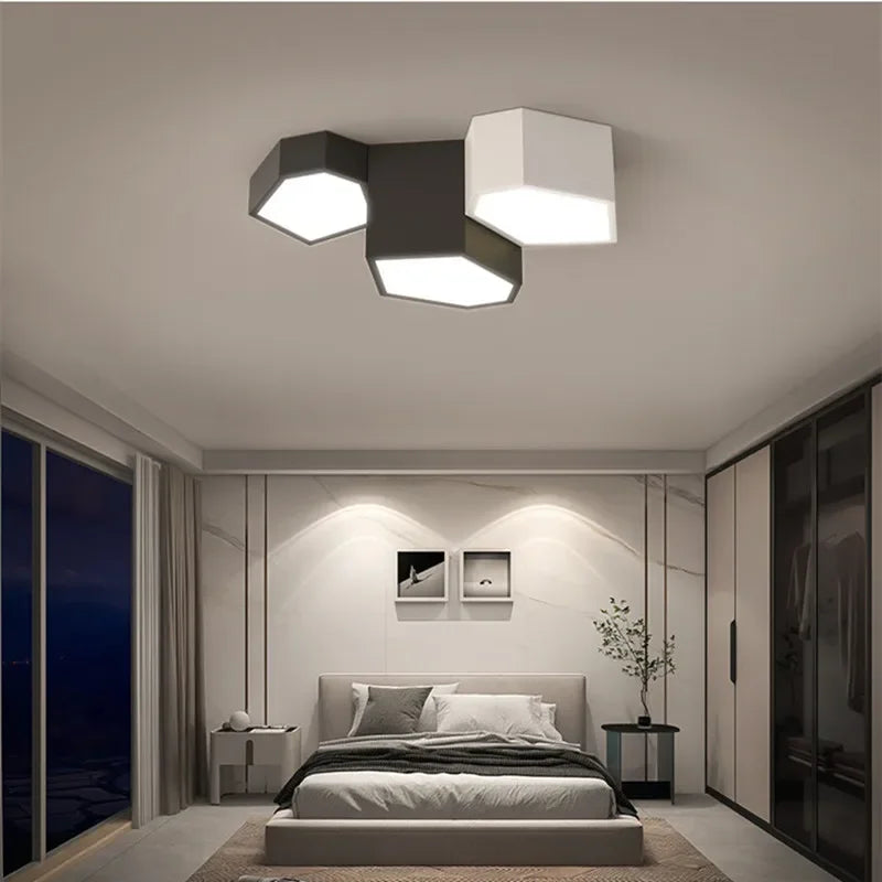 Plafonnier Led cubique irrégulier nordique - vue 6 sur 10