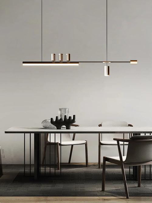 2024 Modern minimalist dining room chandelier high level slotted bar counter kitchen interior decorative lighting - vue 3 sur 11
