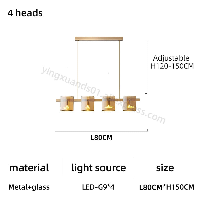 lustre moderne en verre pour éclairage design élégant