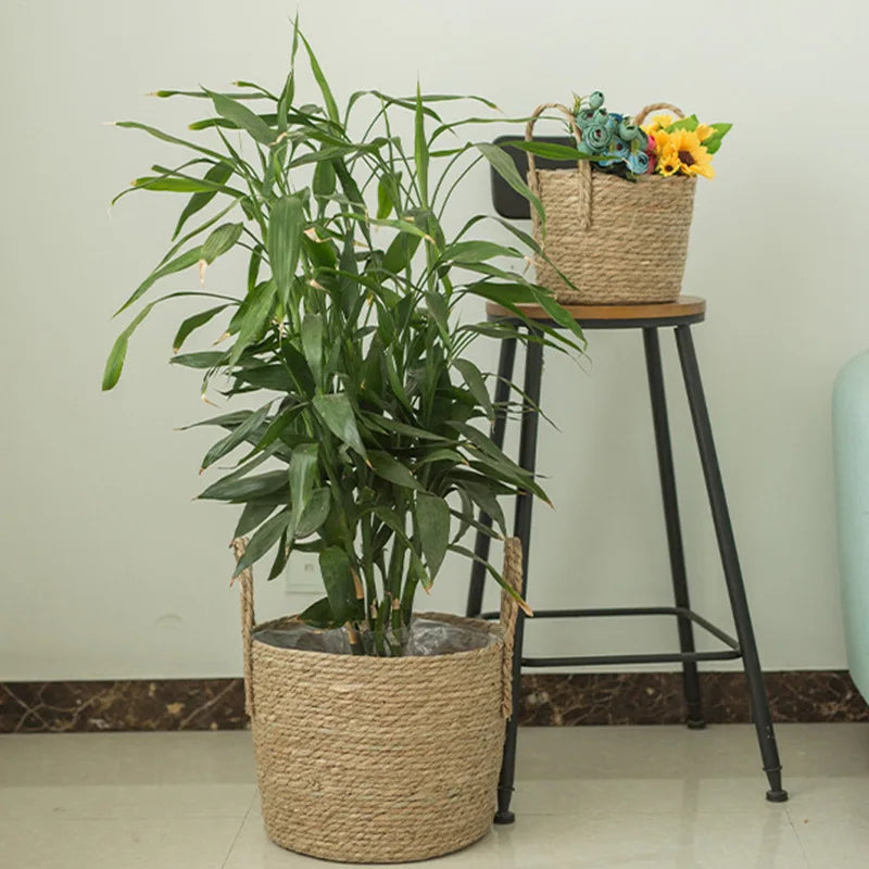 panier tissé à la main pour jardinage et rangement décoratif - vue 5 sur 11
