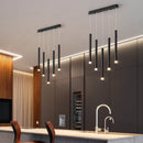 Moderne LED-Pendelleuchte aus schwarzem Eisen mit 8 Köpfen