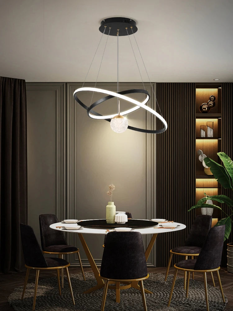 Lustres LED rondes modernes pour salon salle à manger cuisine île Lustre suspension lumières luminaire décor à la maison éclairage intérieur - vue 5 sur 15