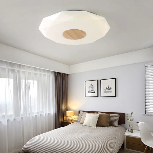 LED-Deckenleuchte aus massivem Holz Stern Diamant minimalistisch - vue 2 sur 9