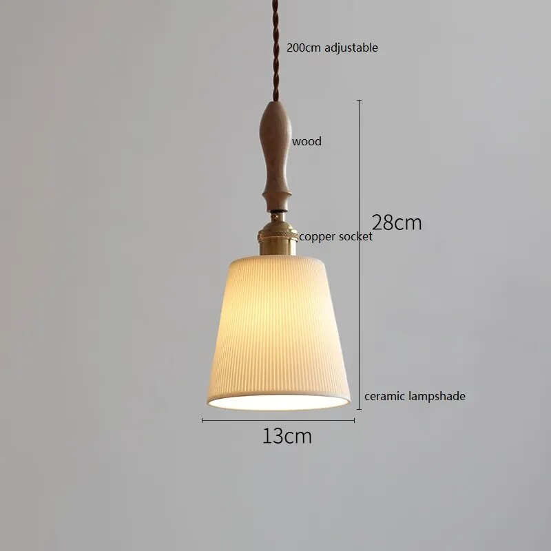 Design-Pendelleuchte LED Schmetterling Keramik und Holz - vue 13 sur 30