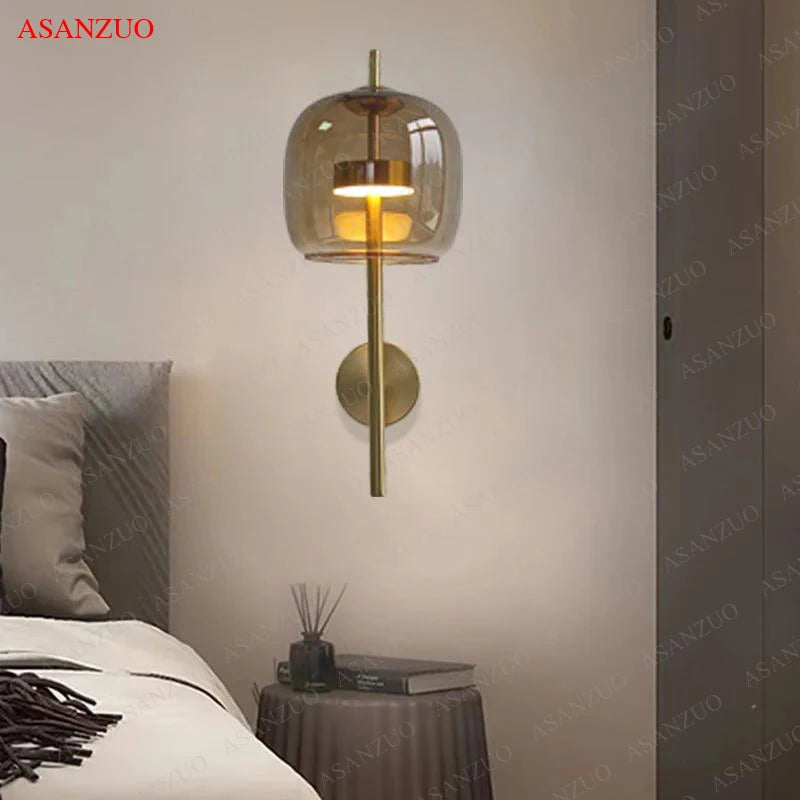 applique murale led créative en verre avec lumière chaude - vue 3 sur 10