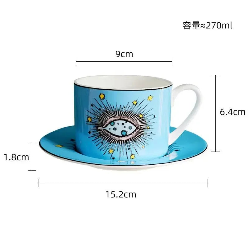 Tasse à café porcelaine motif animal doré décoratif