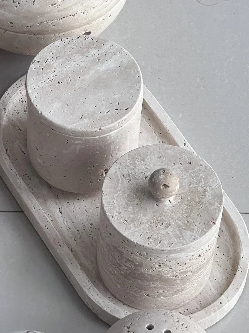 réservoir de stockage en marbre naturel pour bougies accessoires décoratifs - vue 5 sur 6