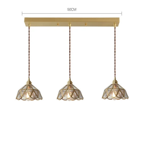 Nordische LED-Pendelleuchte aus Glas und goldenem Körper - vue 17 sur 20