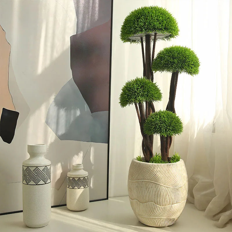 plantes vertes artificielles bonsaï arbre en pot pour décoration intérieure - vue 5 sur 8