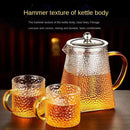 Théiere verre martelé filtre inox resistante chaleur