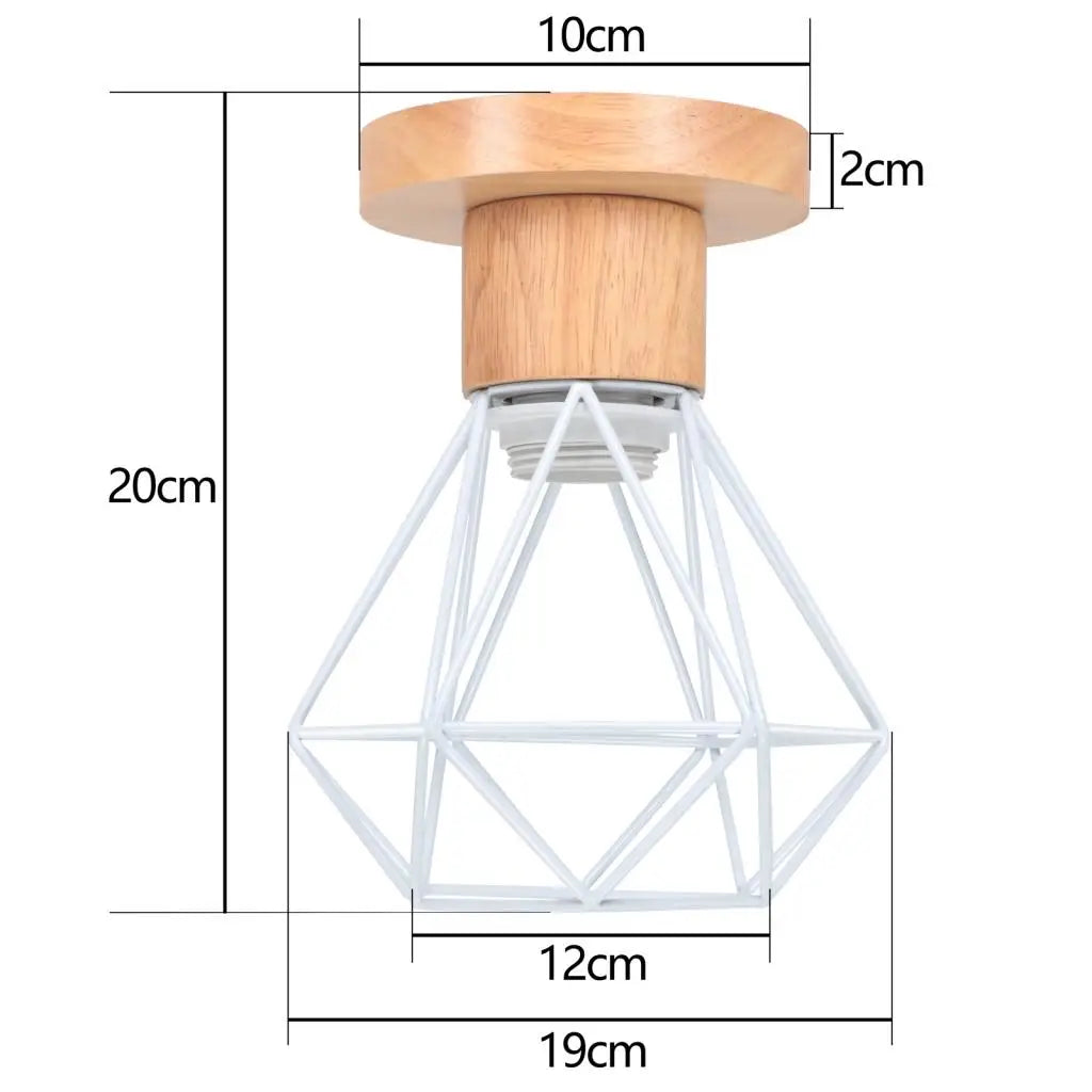 Vintage Pendelleuchte aus Holz LED-Holzleuchte im Industrial-Stil - vue 11 sur 14