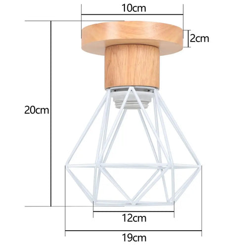 Vintage Pendelleuchte aus Holz LED-Holzleuchte im Industrial-Stil - vue 12 sur 14