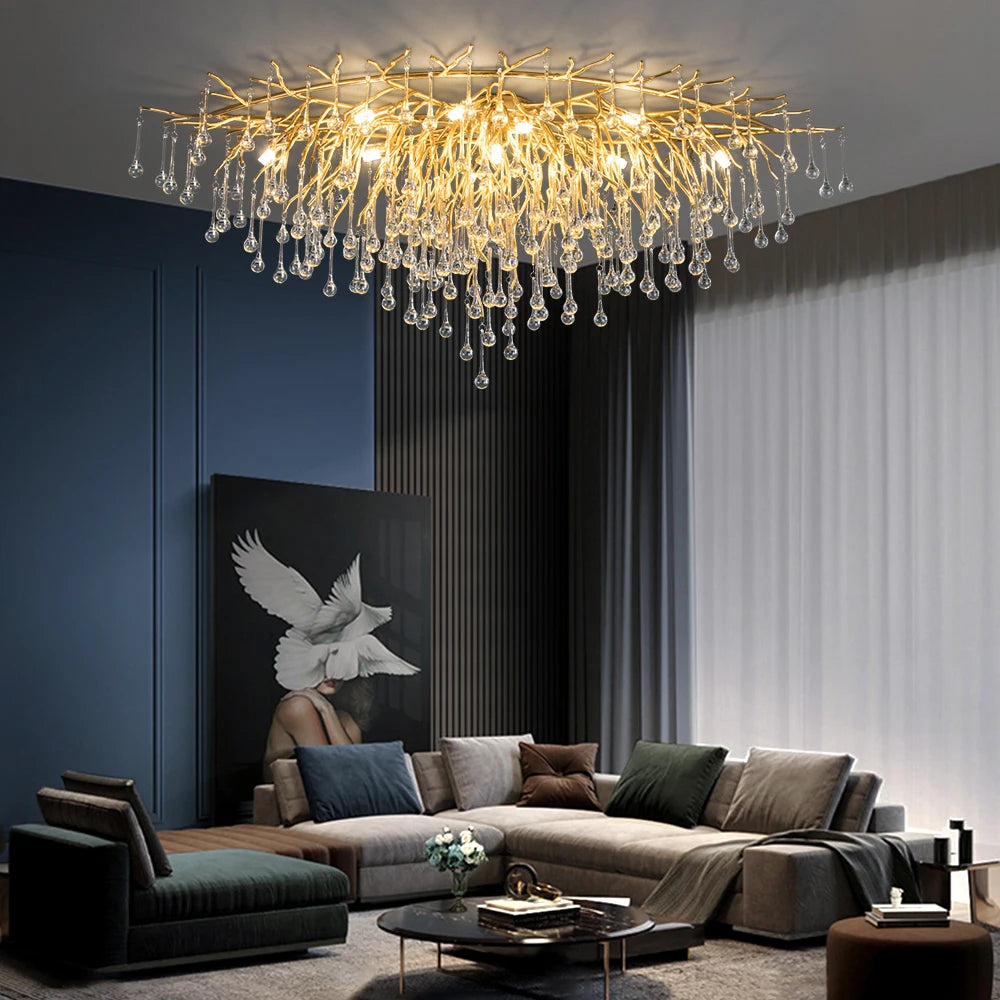 Nordischer LED-Kronleuchter aus Kristall für elegantes Ambiente - vue 3 sur 16
