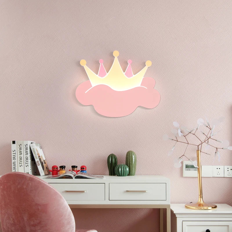 applique murale couronne pour chambre d'enfant avec télécommande - vue 4 sur 9