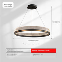 lustre de luxe italien moderne acrylique anneau lumineux créatif simple