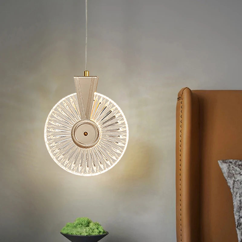 Lustre nordique ovale en cristal LED - vue 6 sur 21
