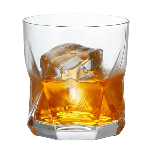 Lot 4 verres whisky style old fashioned relief