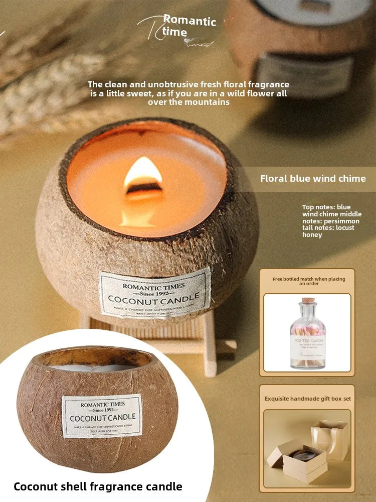 coffret cadeau bougie parfumée noix de coco souvenir de noël - vue 9 sur 20