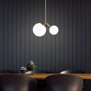 lustre moderne simple sandyha avec 2 boules led