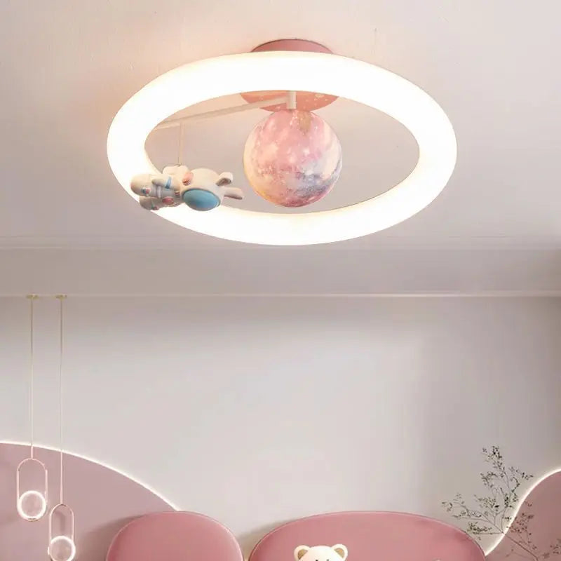 plafonnier créatif lapin espace lumière pour étudiants - vue 4 sur 8