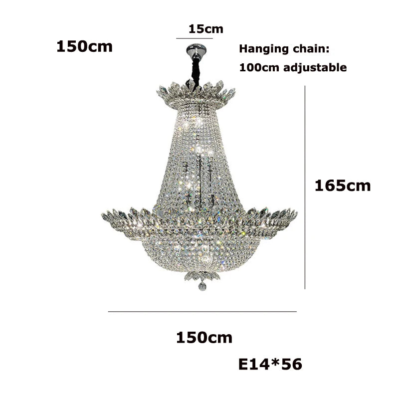 lustre led k9 cristal palace à intensité variable pour un éclairage élégant - vue 16 sur 16