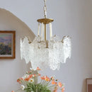 lustre moderne en verre clair pour intérieur élégant