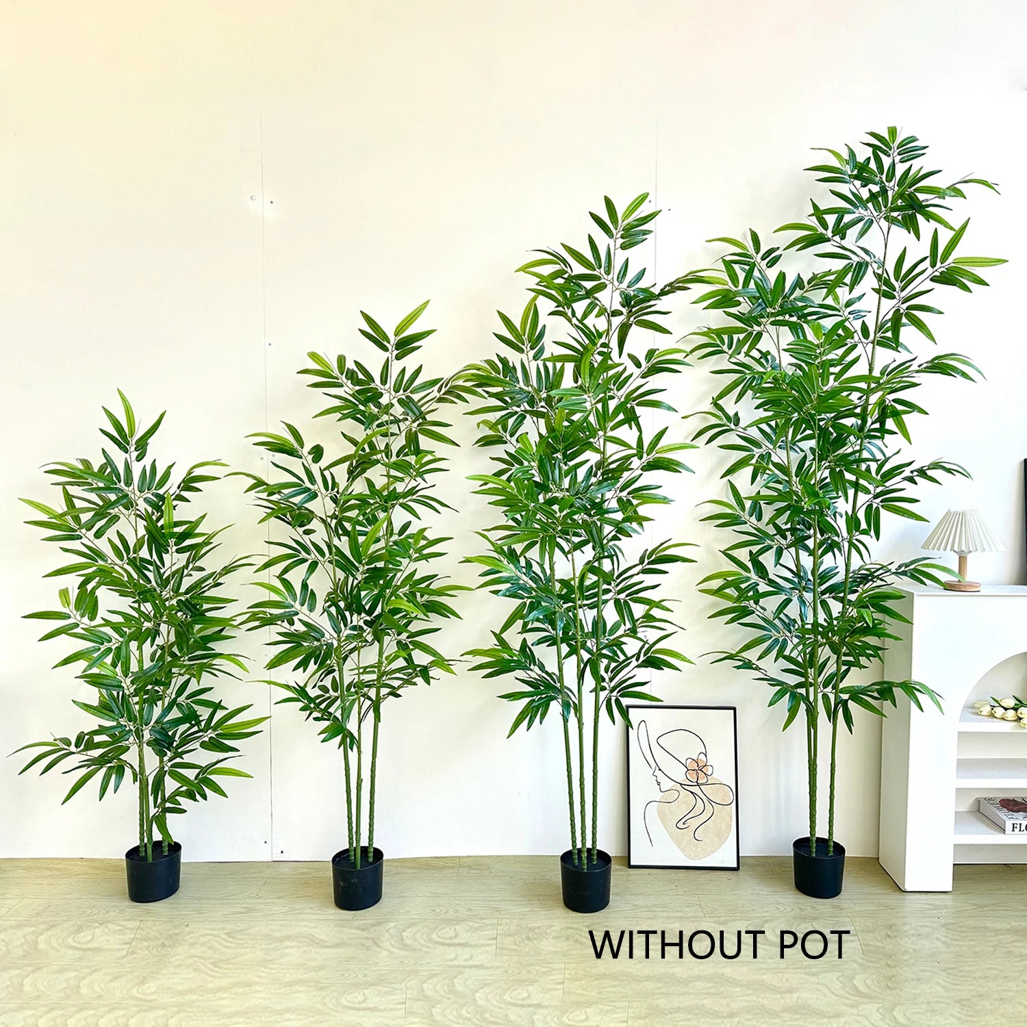 lot de 3 branches de bambou artificielles pour décoration intérieure festive - vue 7 sur 10