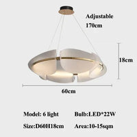Lustres LED modernes Suspension en acrylique pour salon lustre en Bronze éclairage de chambre lampes suspendues Luminaire d'intérieur