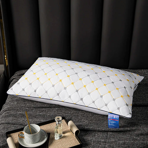1pc Soft and Supportive White Pillow, Simple Polyester Rectangular Neck Pillow for Home and Hotel,18.9x29.13In - vue 4 sur 7